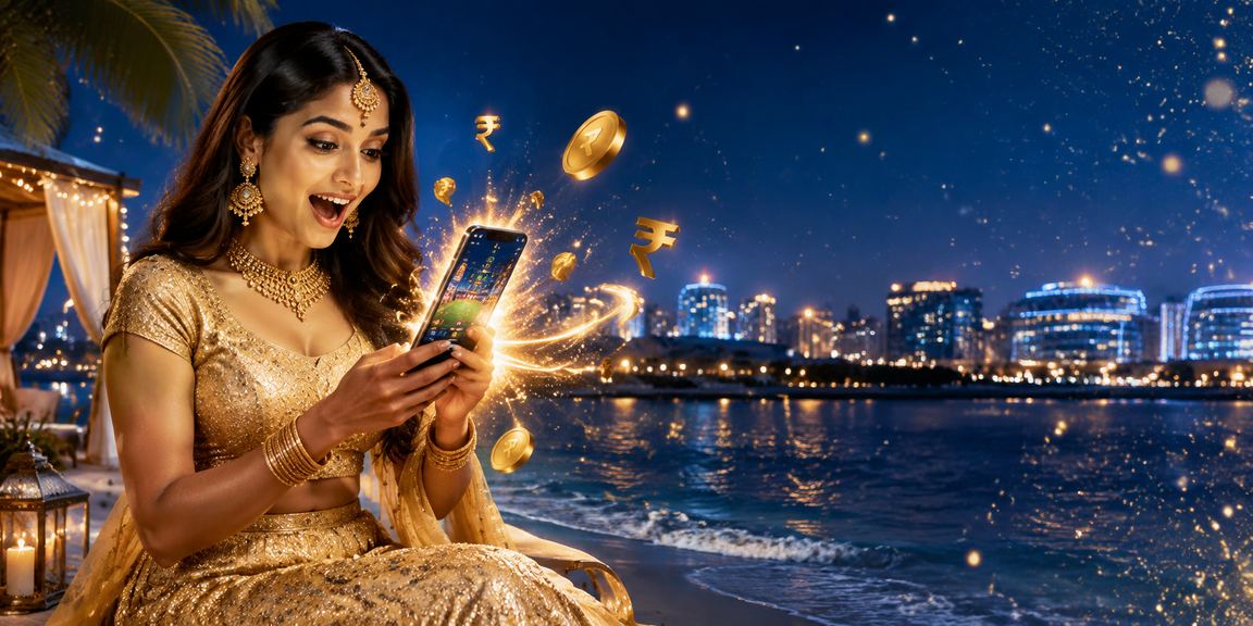 Festive Indian cricket and betting celebrations with players enjoying games