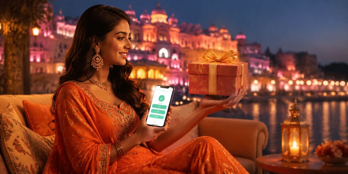 Woman checking sports betting odds on mobile in Jaipur